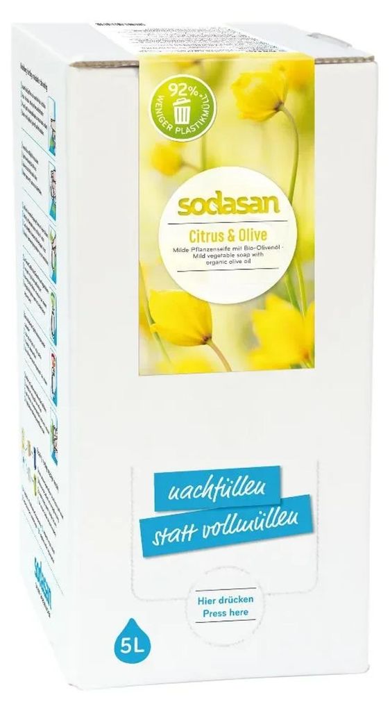 SODASAN Flüssigseife Liquid Citrus-Olive 5 Liter Bag in Box Produktbild 