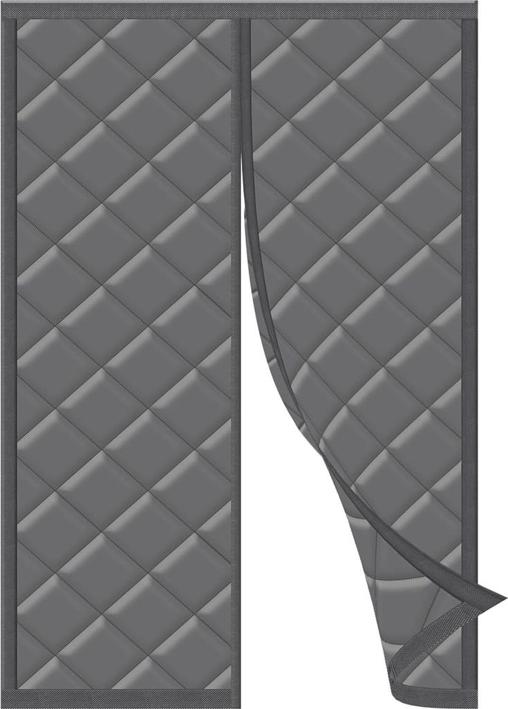 Schutz gegen Kälte 90 x 210 cm magnetisches Thermo-Vorhang wärmeabweisend für Tür - Balkontür - Innen - Haustür - Winter - Sommer - Grau
