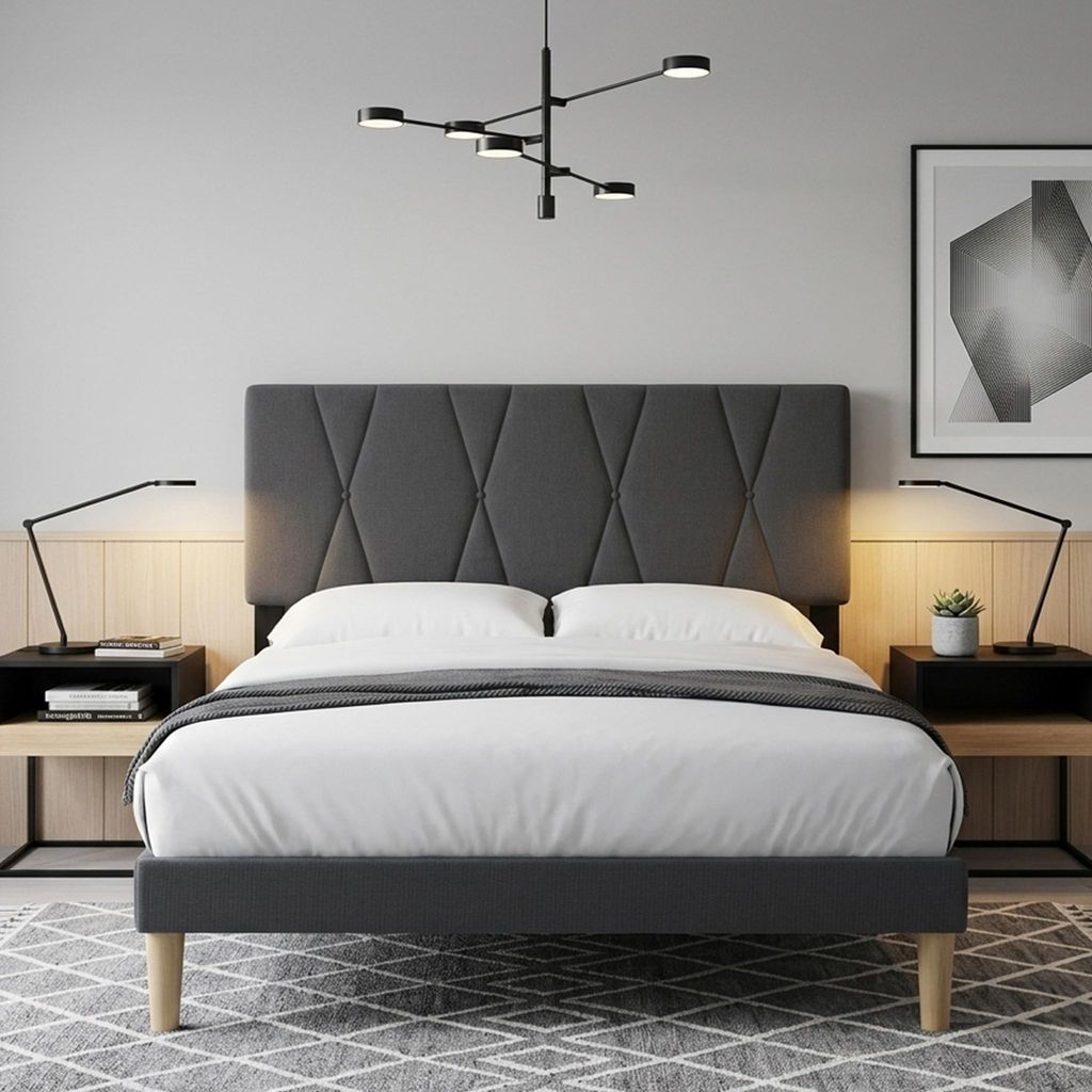 Letto matrimoniale Bealife imbottito, dimensioni 140x200 Immagine del prodotto 