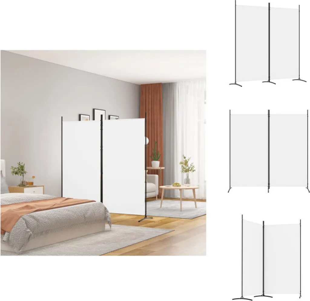 Paravent en Tissu Blanc 175x180 cm - Séparateur de Pièce Repliable