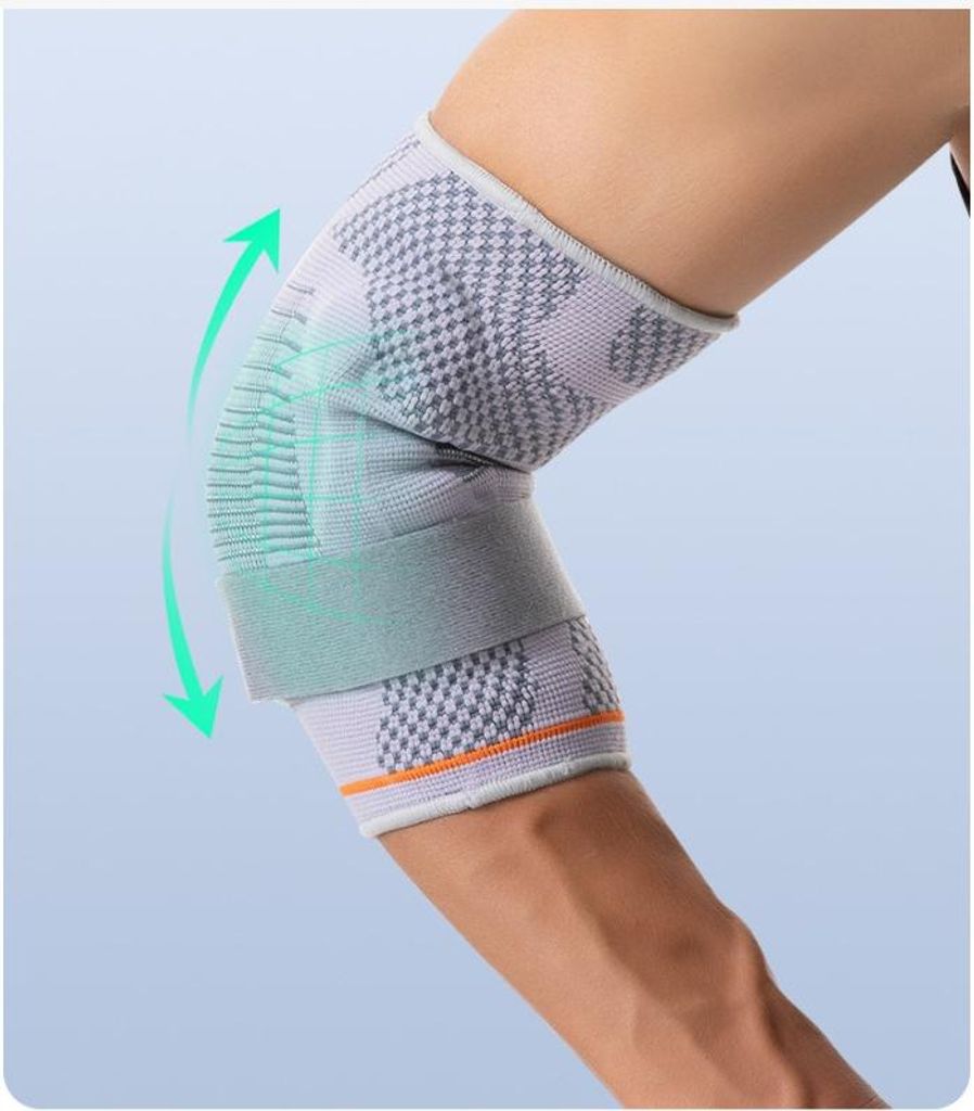 INF Verstellbare Kompressions Sport Ellenbogenbandage mit Silikonpolster XL