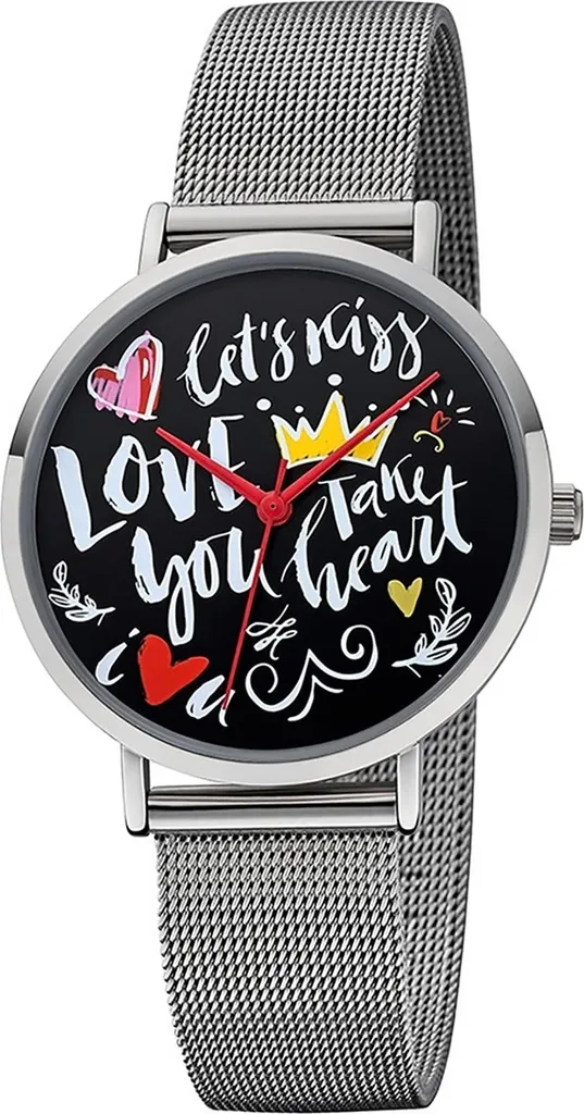 Montre femme Regent BA-516 avec bracelet argenté fin -lets kiss-