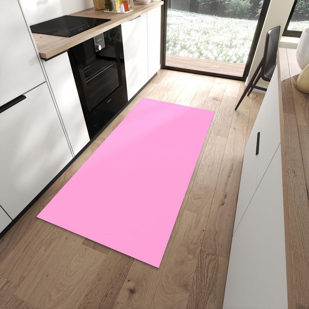 Küchenteppich 90x180cm rutschfest & abwischbar PVC Läufer - Rosa Hintergrund
