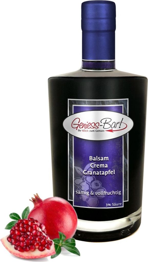 Balsamico Creme Granatapfel 0,35L 3%Säure mit original Crema di Aceto Balsamico di Modena IGP