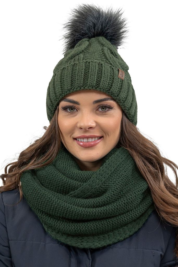 Vivisence damen bommelmütze und schal set warm Produktbild 