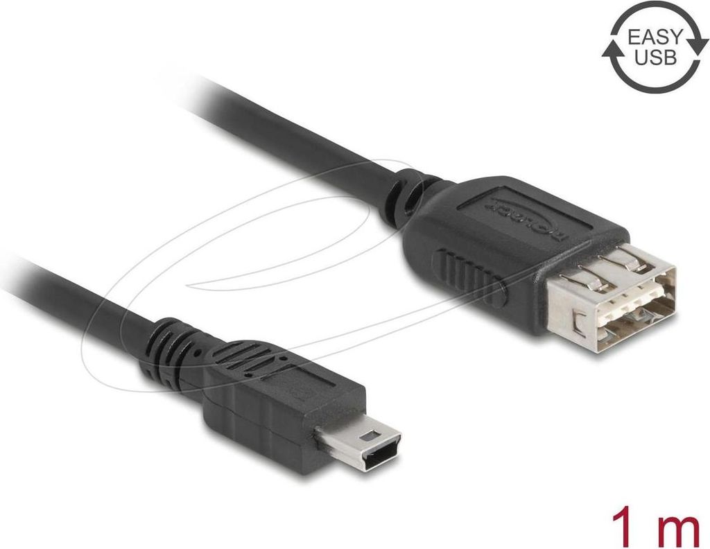 DELOCK USB 2.0 Kabel USB Typ Mini-B St zu USB Typ-A Bu 1 m