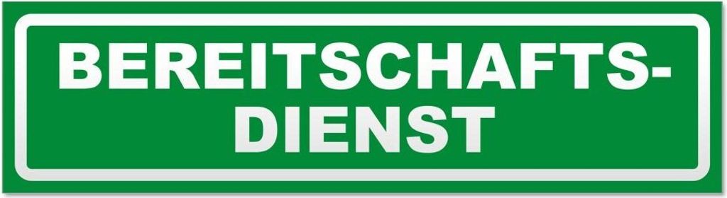 Kiwistar - Autoaufkleber - Grün - 60 x 16 cm - Bereitschaftsdienst invertiert - Hinweis Aufkleber Sticker für Auto, Kfz, Fahrrad, PKW, LKW