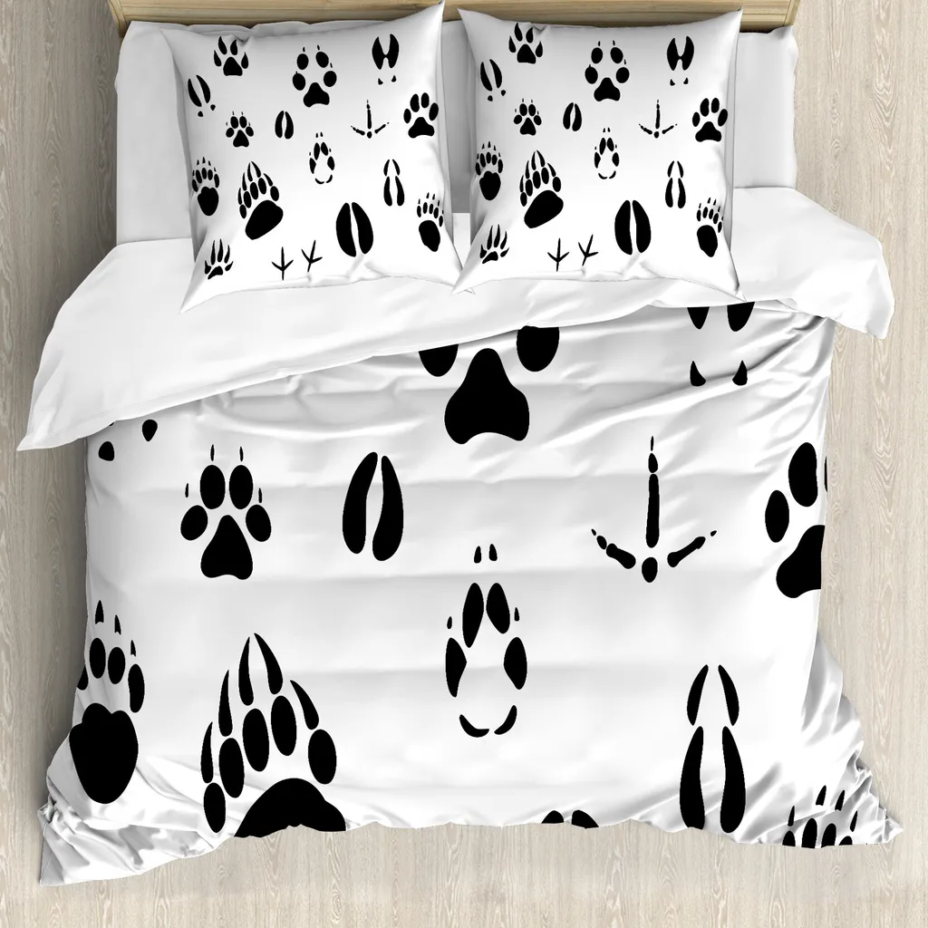 Copripiumino ABAKUHAUS Jagd 155x220 - Set Letto Antiacaro Jagd Bianco Nero