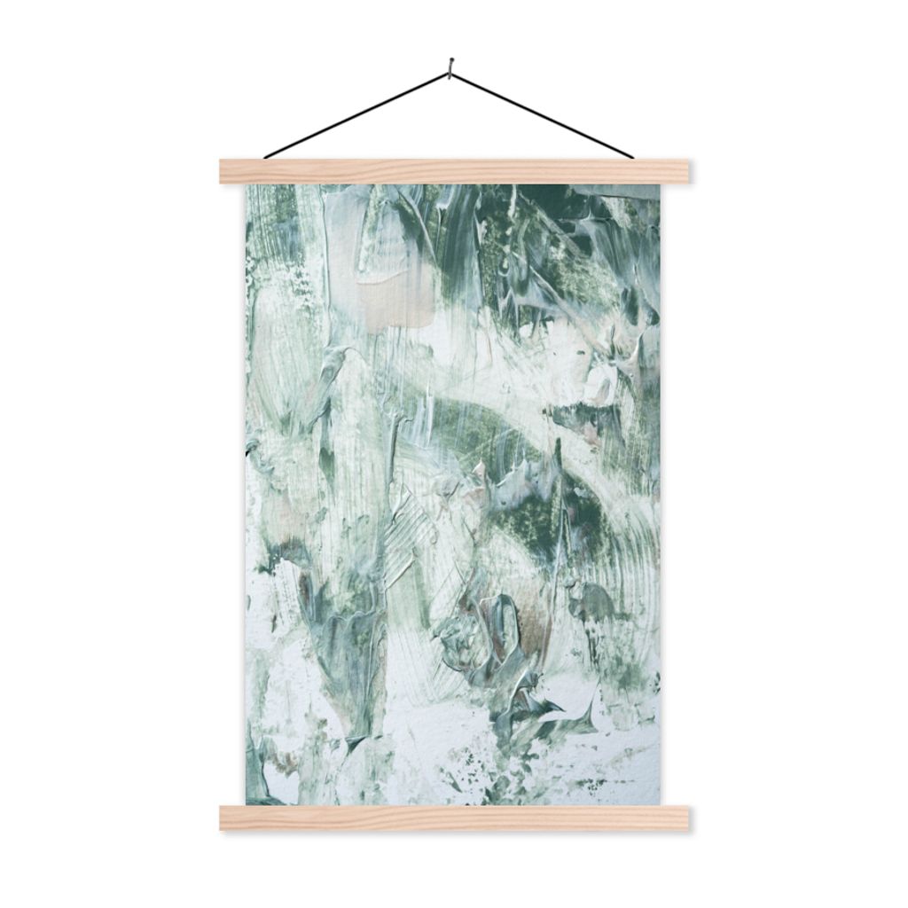 MuchoWow Textilposter Gartendekoration - Farbe - Abstrakt 40x60 cm mit holzfarbenen Rahmen - Poster