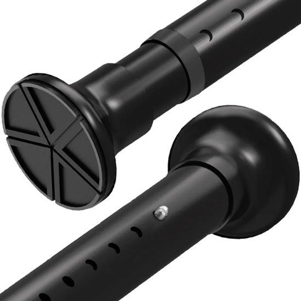 Tringle télescopique 90-140 cm noire pour rideau de douche et fenêtre
