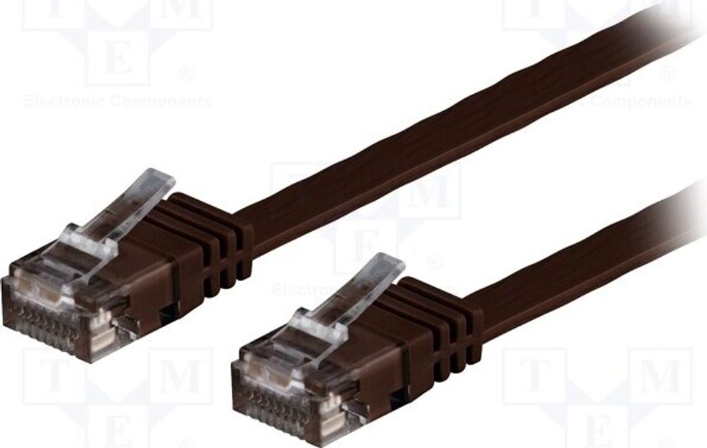1x 3 95892 RJ45-Kabel L: 1,5m PVC dunkelbraun Cu 6