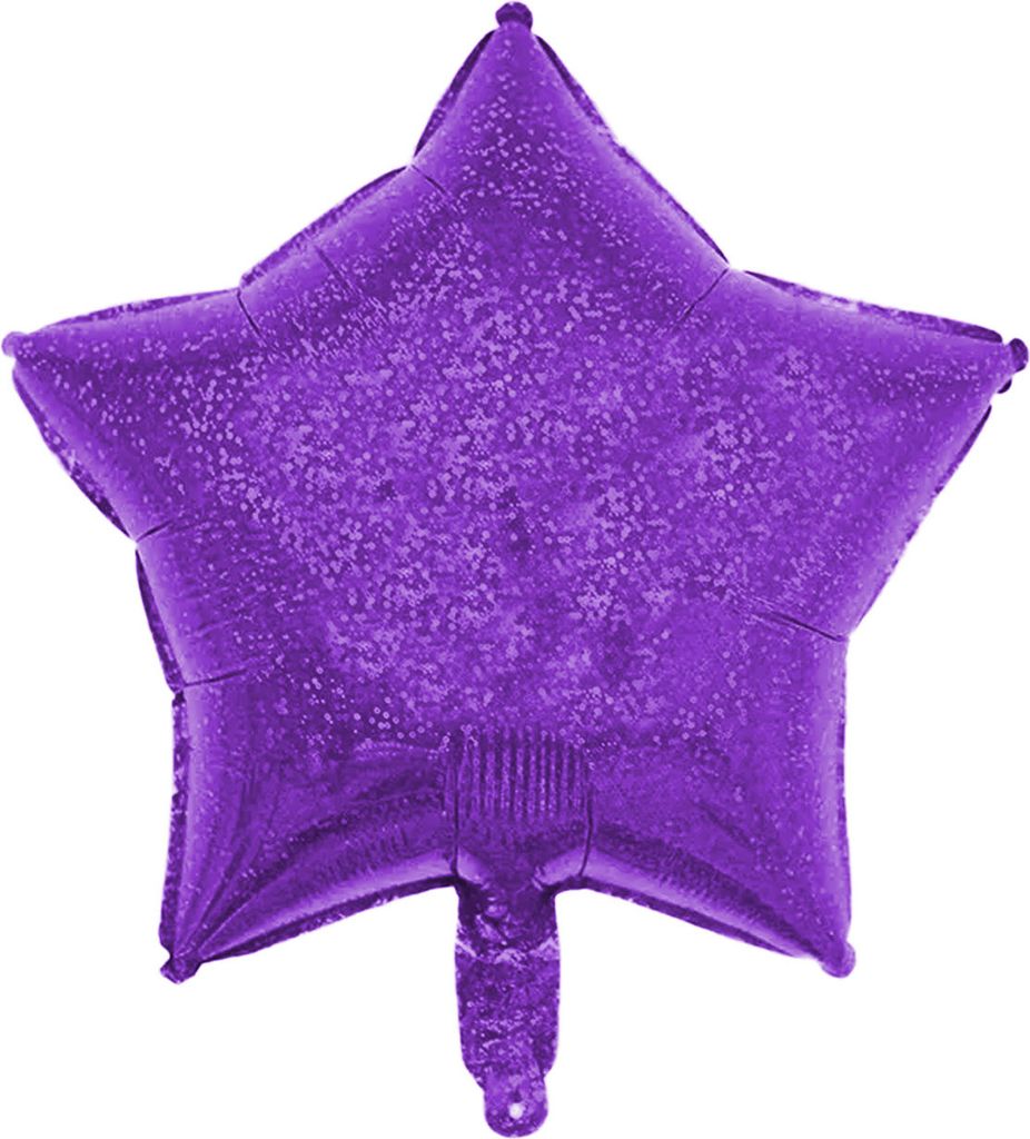Folienballon Stern, Violett (glitzernd), ca. 45 cm Produktbild 