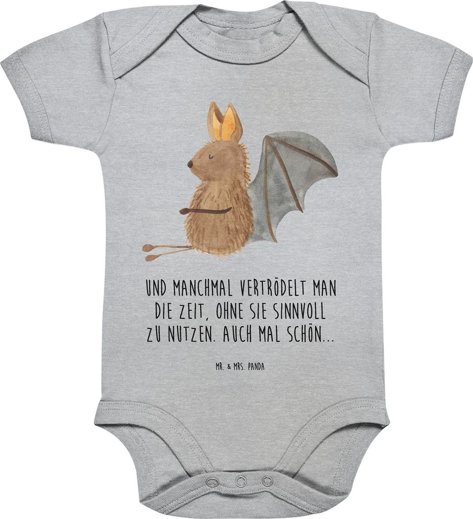 Mr. & Mrs. Panda Strampler Baby Fledermaus Sitzen 12. - 18. Monat - Heather Grey - Geschenk, babykleidung body, Motivation, Kurzarmbody, strampelan...