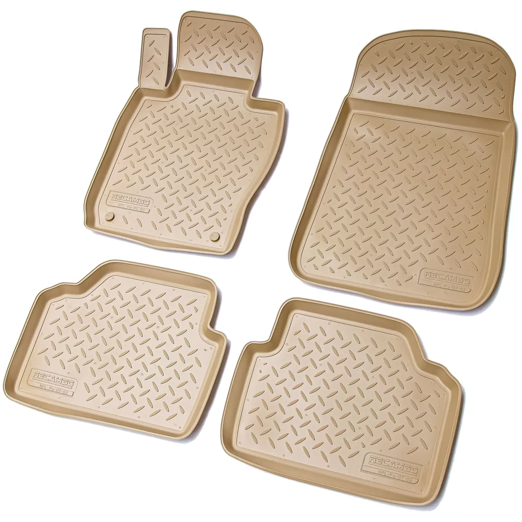 Tappetini Professionali Gomma Beige BMW 3 E90 E91 (05-12) Border