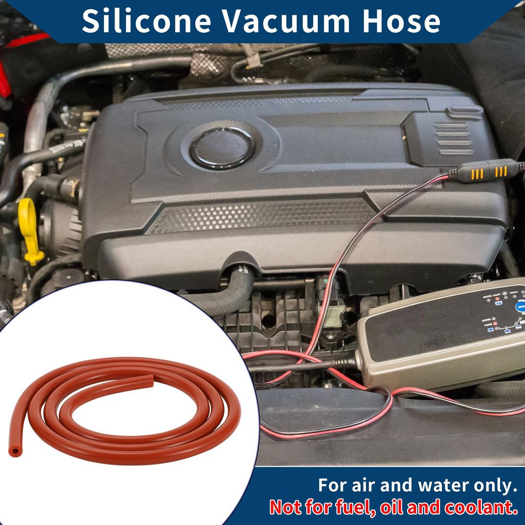 Silikon-Vakuumschlauch für Automobil-Vakuumsysteme Hochtemperatur 6,6 Fuß 3/16" 4mm ID 2,5mm Dicke 1 Stück Rot