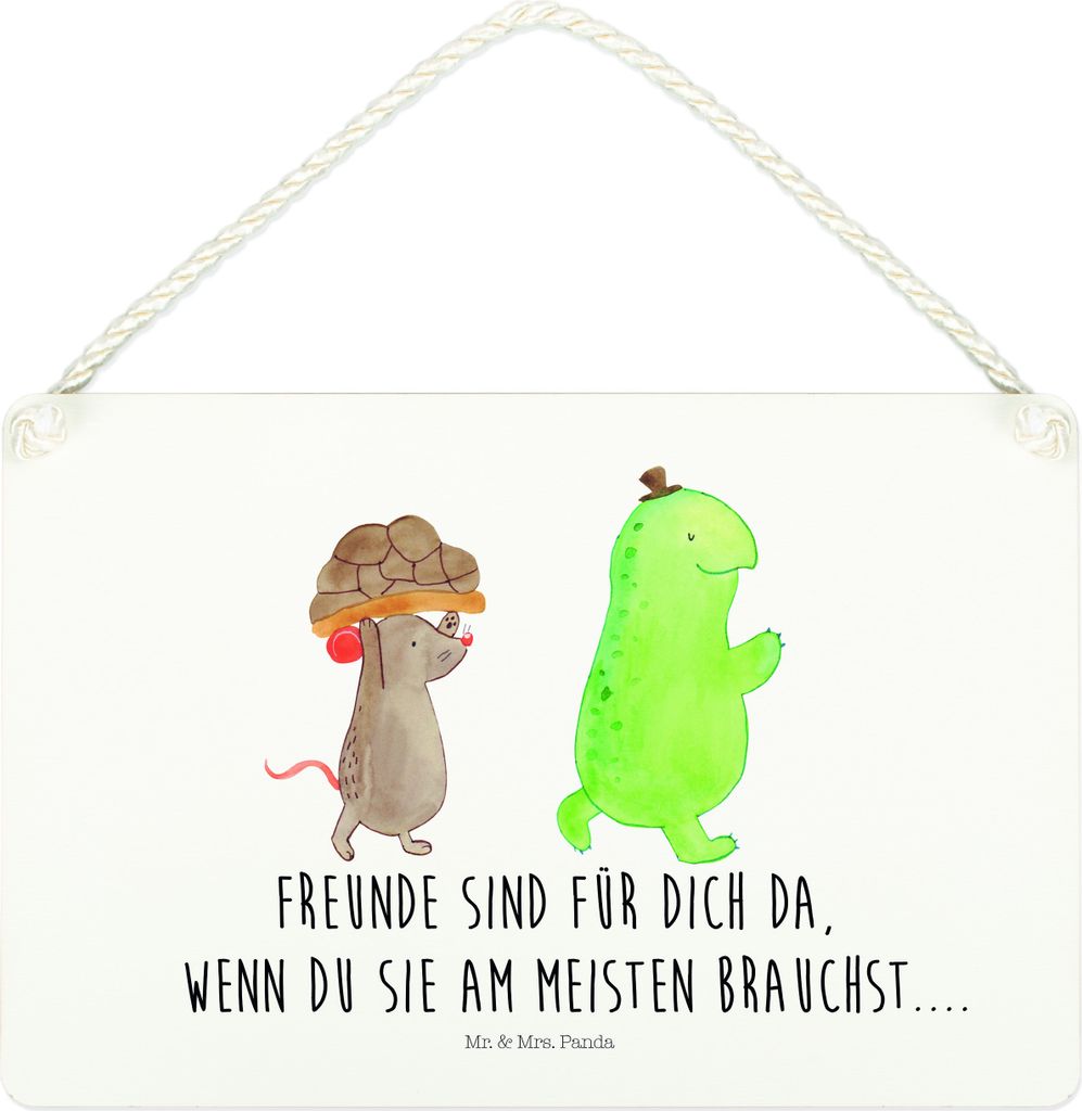Mr. & Mrs. Panda Schild Schildkröte Maus DIN A4 - Weiß - Produktbild 