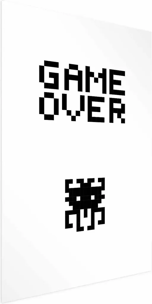 Decorazione Parete Gaming Poster 60x90 cm Game Over Senza Cornice