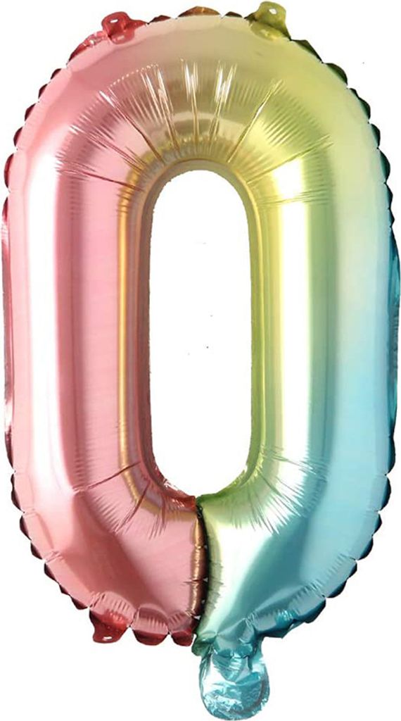 Folienballon Buchstabe O, regenbogen bunt, ca. 40 cm, für Produktbild 