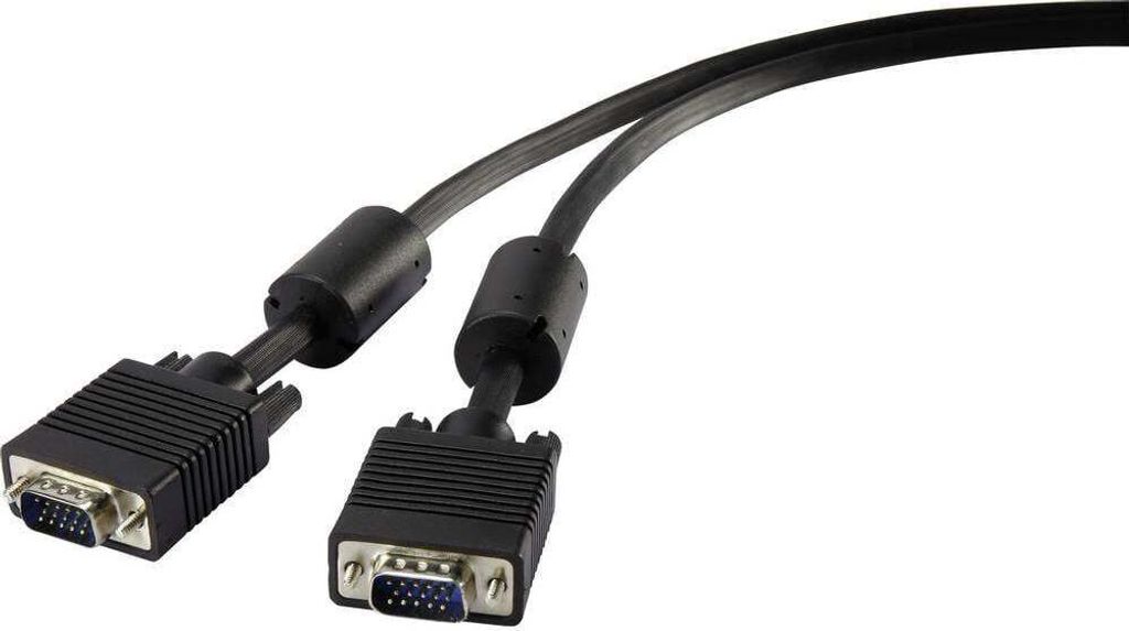 Renkforce VGA Anschlusskabel VGA 15pol. Stecker, VGA 15pol. Stecker 10.00 m Schwarz RF-4212507 mit Ferritkern VGA-Kabel