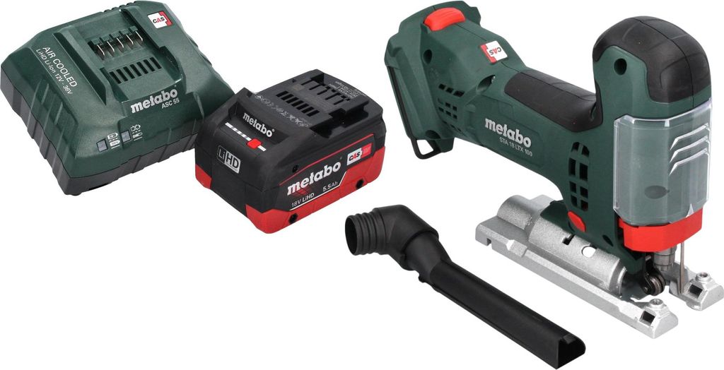 Metabo STA 18 LTX 100 Akku Stichsäge 18 V 100 mm Brushless + 1x LiHD Akku 5,5 Ah + Ladegerät