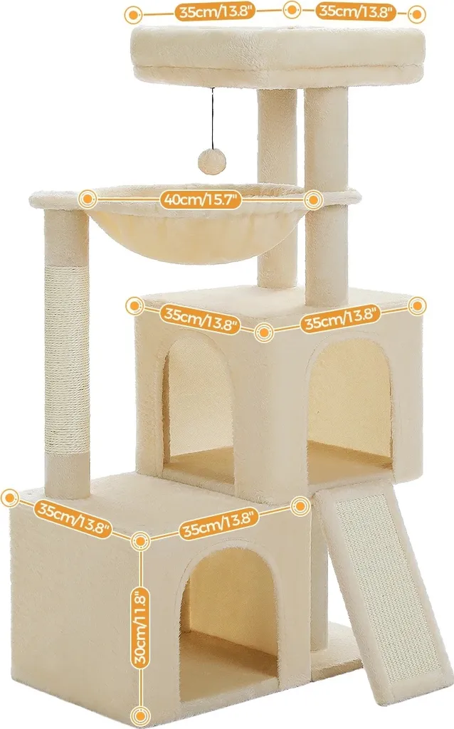 Albero per Gatti Robusto L AMT0282BG | Tiragraffi con Grandi Appartamenti