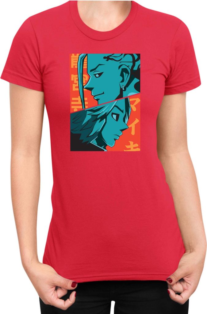 Damen T-Shirt Japan Anime Manga Tokyo Anime Revengers Ken V Manjiro, Lady L / Rot