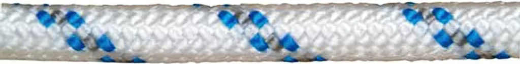 Corde tressée en polyester 8 mm bleu et blanc - Bobine de 200 mètres