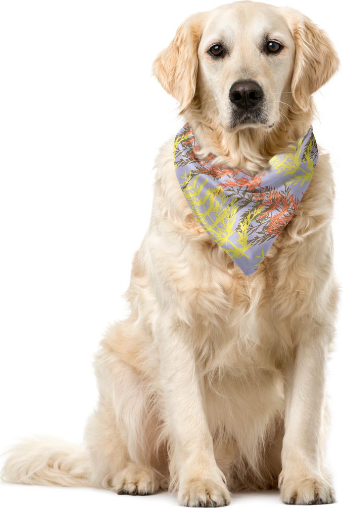 ABAKUHAUS Botanik Haustier Bandana, Kräuter Botanik Sprigs Branchen, 55x55 cm, lila Multicolor