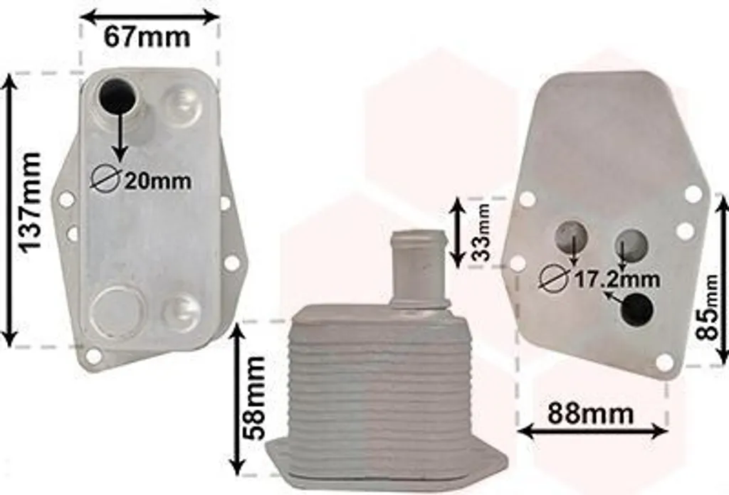 Refroidisseur d'huile moteur pour BMW Série 3 E46 E90 et Série 5 E60