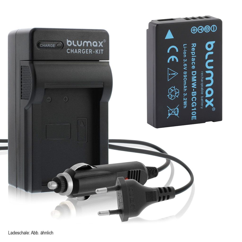 1x Akku + Lader für Panasonic DMW-BCG10E TZ7 TZ65 ZS10 ZS25 ZX1 ZX3 890 mAh