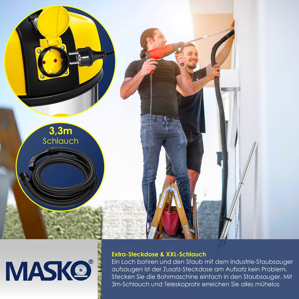 MASKO® Industriestaubsauger Staubsauger Nass Trocken Sauger Produktbild 4