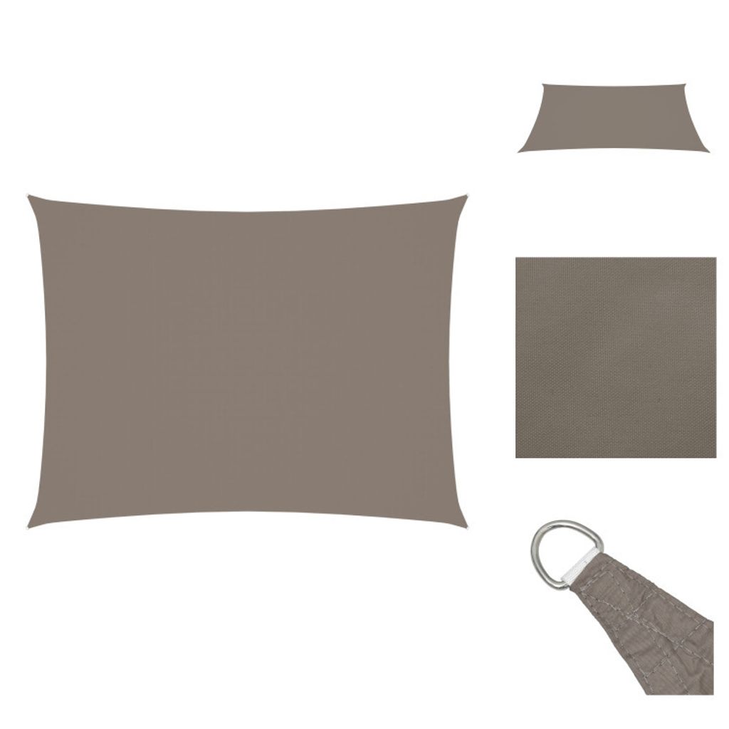 vidaXL Sonnensegel Oxford-Gewebe Rechteckig 4x6 m Taupe - Sonnenschirme & Sonnenschutze