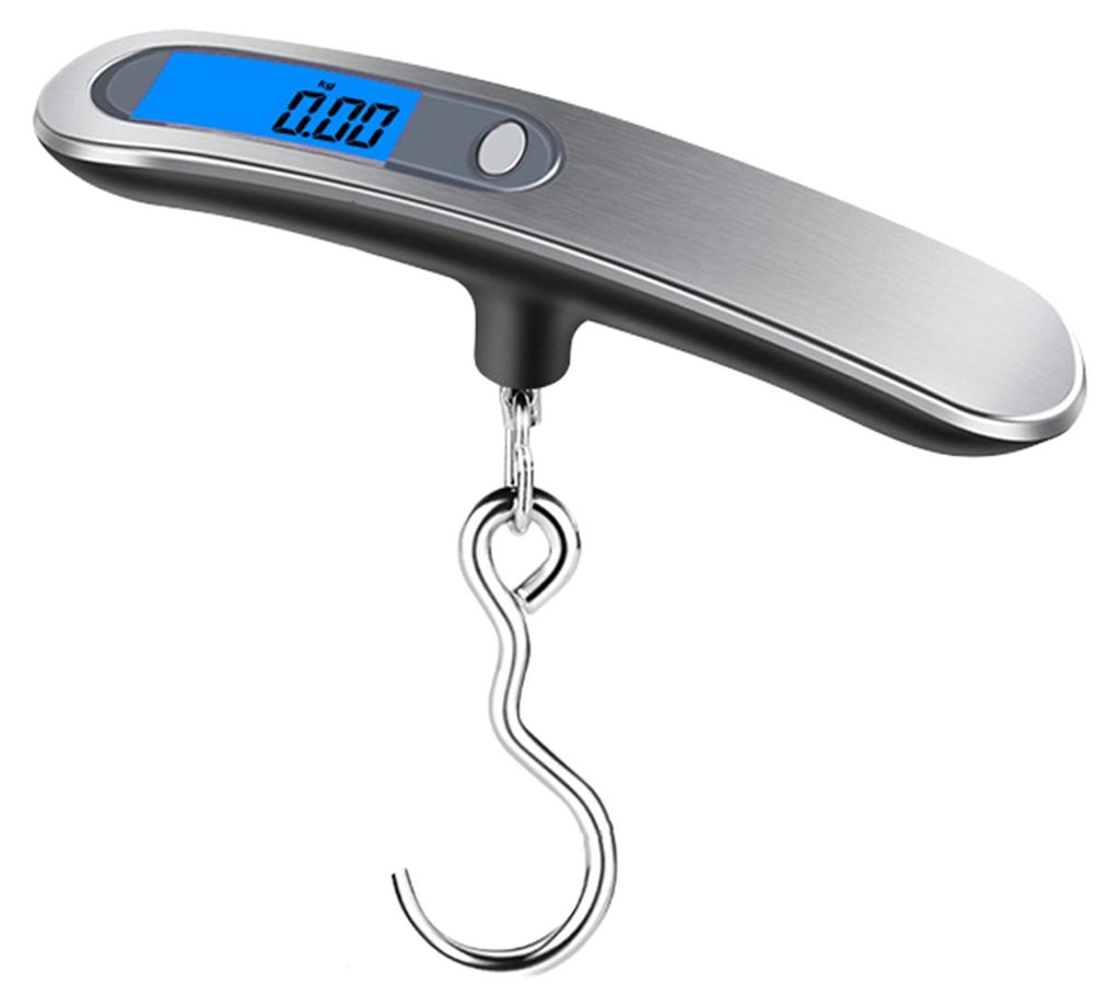 Tragbare elektronische 50-kg-Waage mit Aufhängehaken, LCD-Display, wiederaufladbar, Handwaage für Reisekoffer und Gepäck, digitale Waage von Ste...