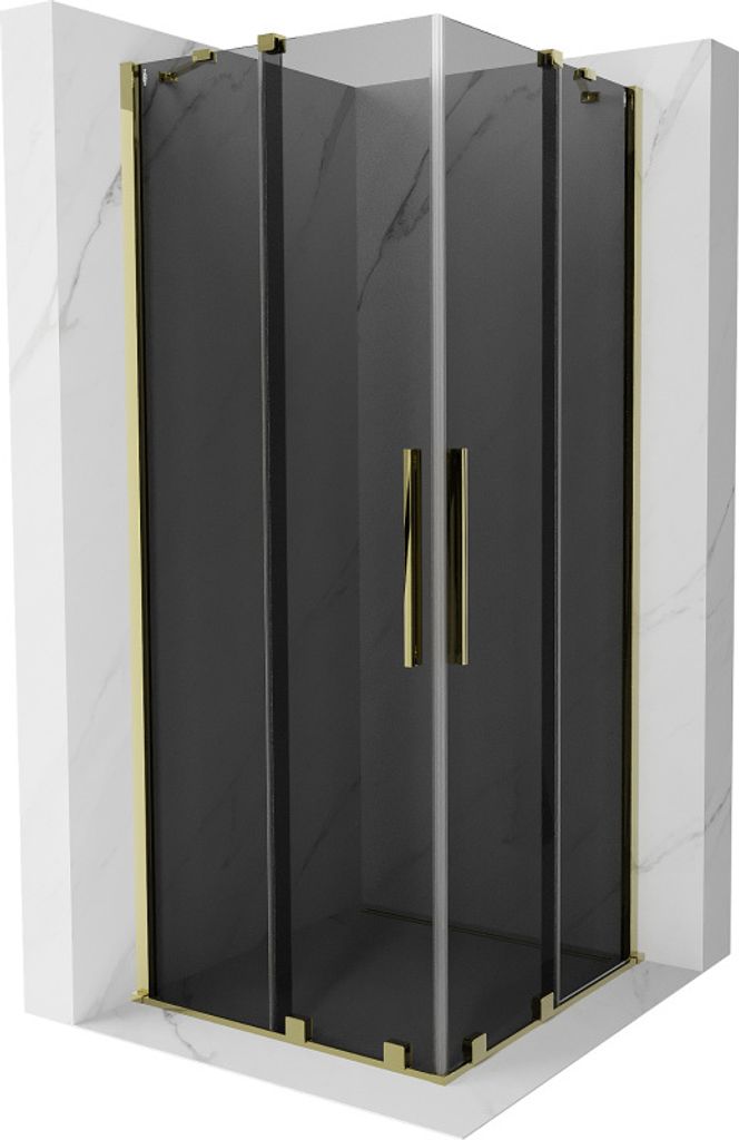 Mexen Velar Duo Duschkabine 100x100 cm Graphit/Gold Produktbild 