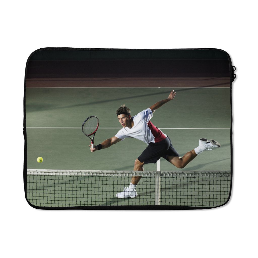MuchoWow Laptop Hülle 17 Zoll Laptoptasche Männlicher Tennisspieler schlägt den Ball zurück - Zipper - Schutzabdeckung