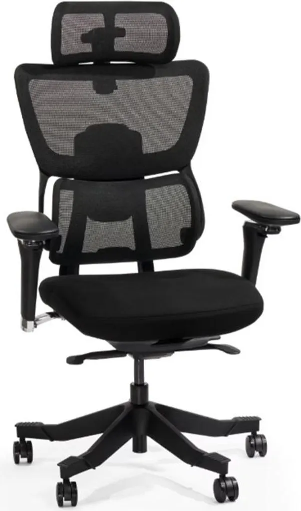 Chaise de bureau ergonomique C7MB-F1 noire avec assise réglable