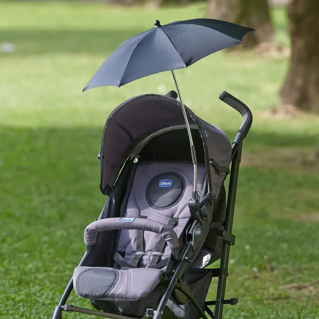Parasol de Poussette Universel Chicco Noir - Accessoire Protection Bébé - 2