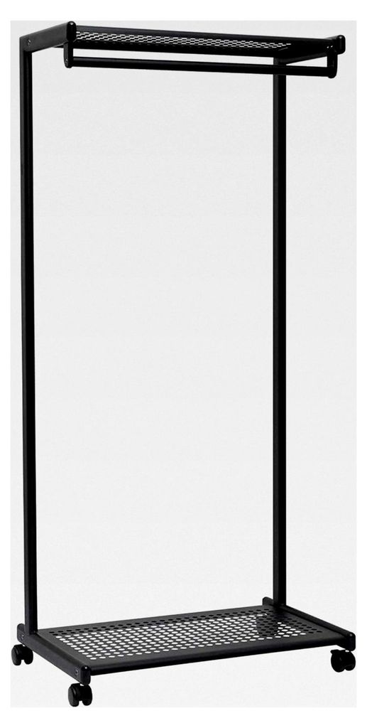 Reihengarderobe MAULbolero | mobile Garderobe mit Schubablage für Messen und Büro | stabiler Kleiderständer aus Metall für Jacken, Mäntel und ...