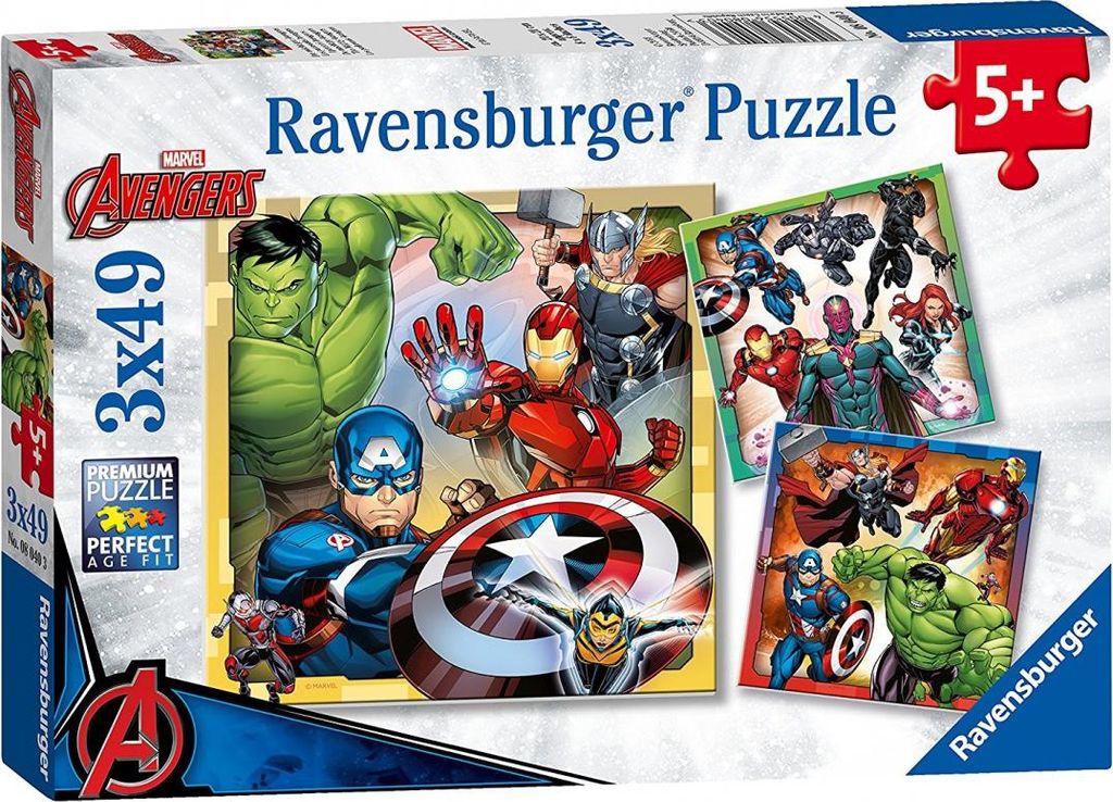 Ravensburger Puzzle 3x49 Marvel Avengers 5+ Yearbeschädigt