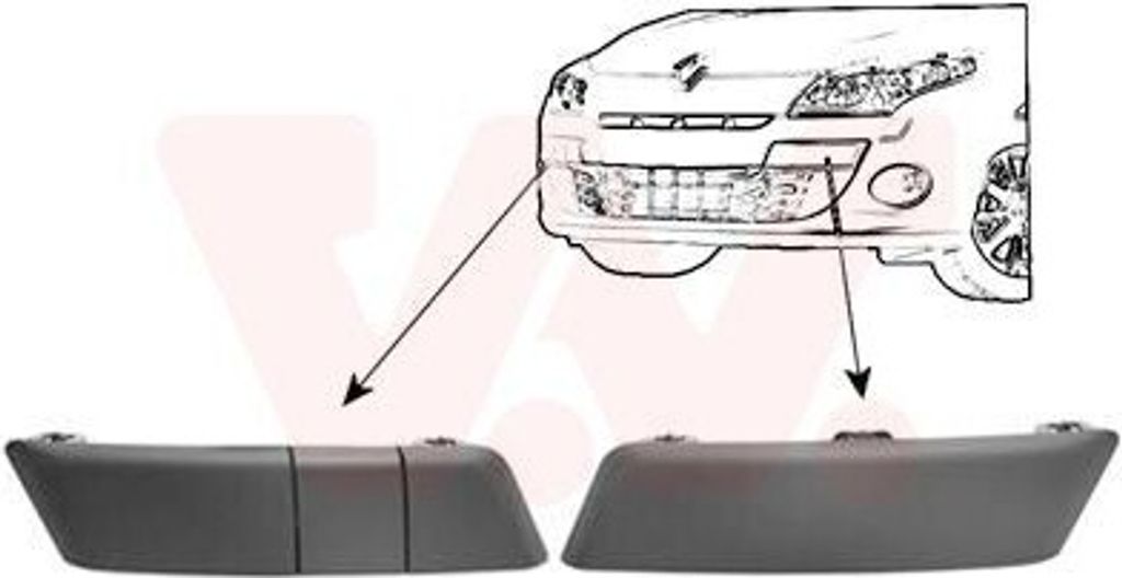 VAN WEZEL 4377580 Stoßstangen-Abdeckung Vorne Links Vorne Rechts für RENAULT MEGANE III Grandtour (KZ0/1) Megane III Schrägheck (BZ0/1)