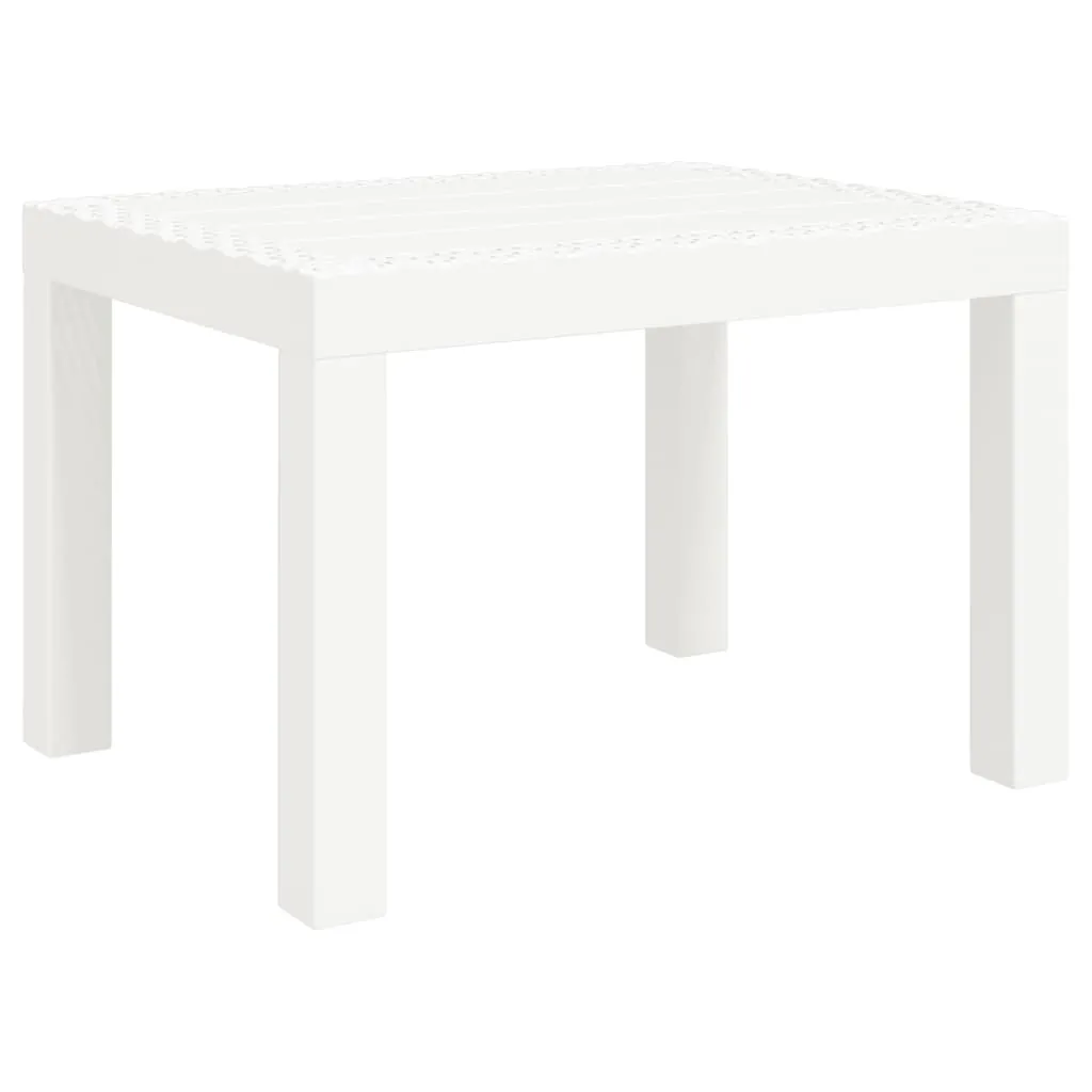 Table de jardin blanche résistante aux UV et intempéries format 59x47 cm