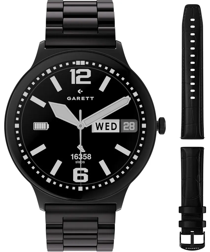 Montre connectée Garett Quantum Glow noire : restez connecté sans effort