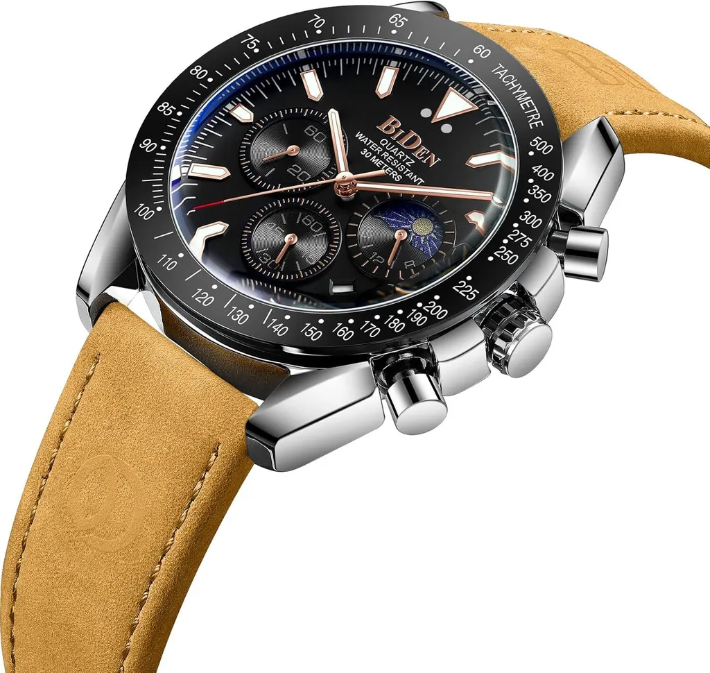 POEDAGAR 892 Orologio da Polso al Quarzo di Alta Gamma con Quadrante da 47mm, Luminoso, Impermeabile, in Acciaio Inossidabile per Uomo