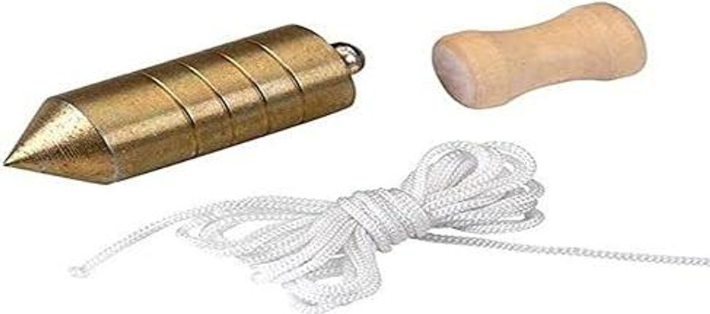 Alyco 197932 Senklot, 500 g, Walnussholz und verzinkter Stahl, 5 m Nylonseil