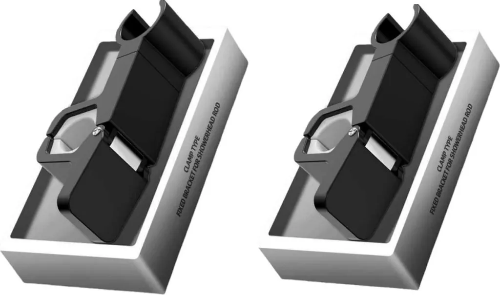 Set 2 Supporti Doccia a Clip Neri per Asta Saliscendi 24-34mm ABS