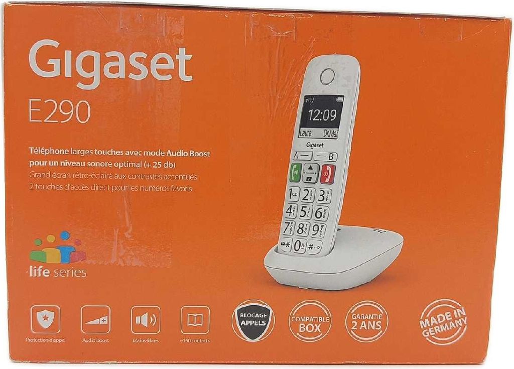 Telefono Gigaset Cordless Telecomunicazioni E290 Comoda Immagine del prodotto 