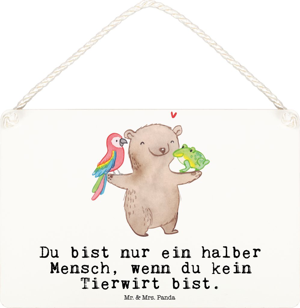 Mr. & Mrs. Panda Schild Tierwirt Herz DIN A6 - Weiß - Geschenk, Agronom, Farmer, Wandbild Holz, Lustig, Bauernhof, kleine aufmerksamkeit, Türschi...