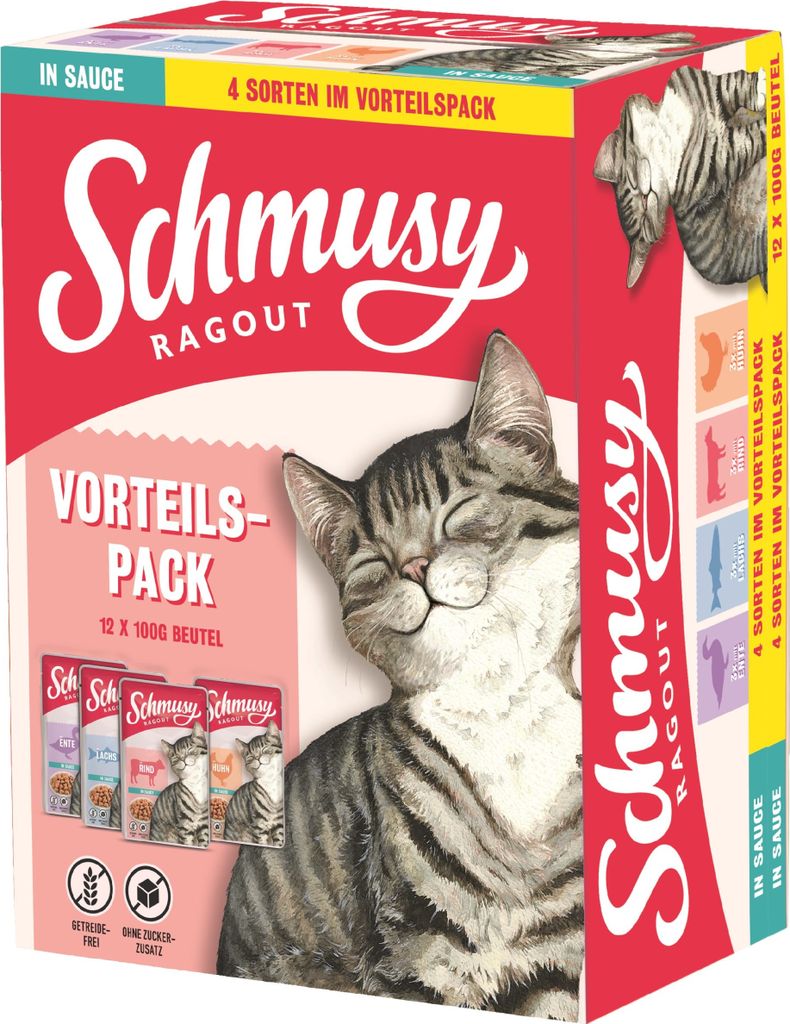 Schmusy Ragout Multipack Sauce, 12 x 100 g, Adult, Fisch, Produktbild 