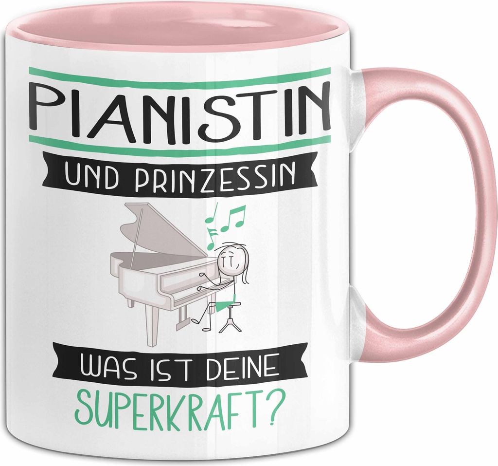 Pianistin Und Prinzessin Tasse Geschenk Für Eine Pianistin Geburtstag Was Ist Deine Superkraft (Rosa)