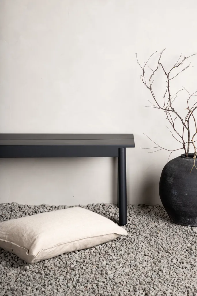 Banc Extérieur Modena Noir Résistant aux UV - Style Minimaliste Chic